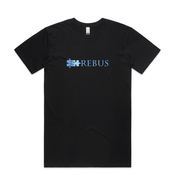 Black Tshirt with Rebus Logo