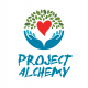 hands outstretched with a love heart above under some leaves - text 'project alchemy'