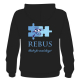Image of a Black Hoodie with 'Rebus - Theatre for social change' written on it